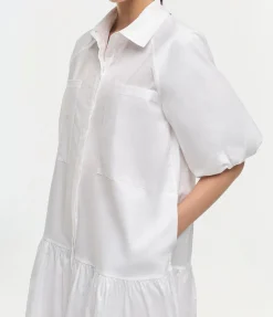 Crissy Cotton Poplin Dress in White