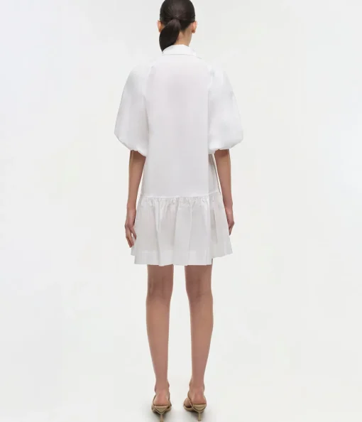 Crissy Cotton Poplin Dress in White
