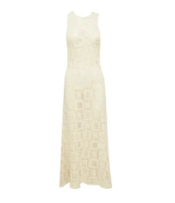 Crochet Highneck Sleeveless Dress in Cube