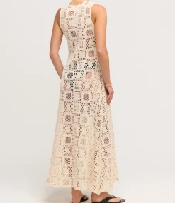 Crochet Highneck Sleeveless Dress in Cube