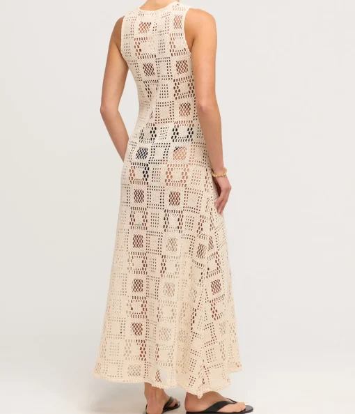 Crochet Highneck Sleeveless Dress in Cube