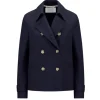 Cropped Trench in Navy Blue