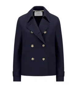 Cropped Trench in Navy Blue
