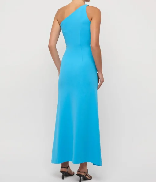 Cut Out One Shoulder Maxi Dress in Peppermint and Aqua
