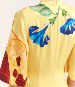 Dahlia Midi Dress in Lemon