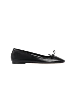 Delfina Leather Ballet Flat in Black