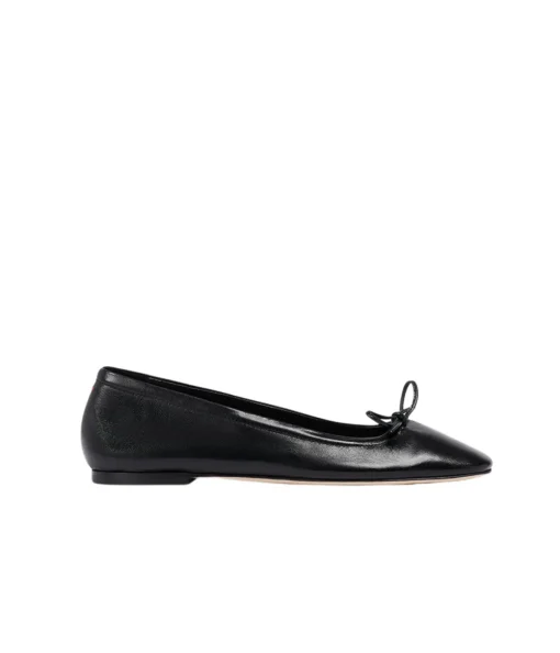 Delfina Leather Ballet Flat in Black