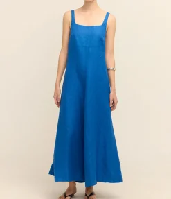 Delphi Flared Maxi Dress in Sapphire Blue