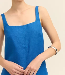 Delphi Flared Maxi Dress in Sapphire Blue