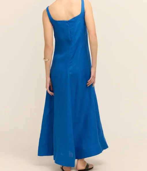 Delphi Flared Maxi Dress in Sapphire Blue