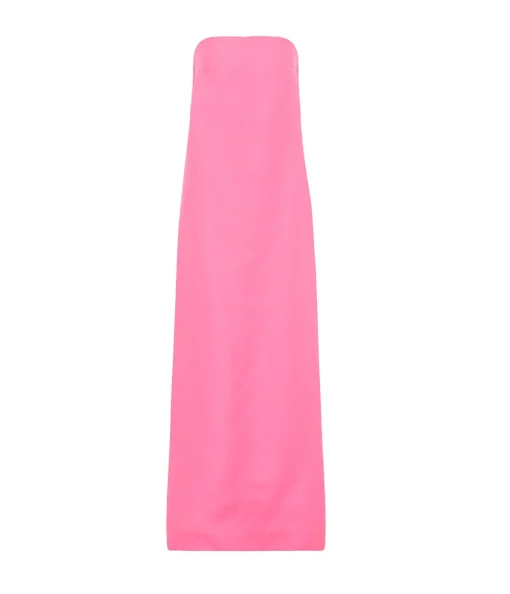Delphi Organic Linen Strapless Dress in Rose
