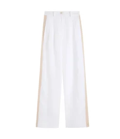 Delphi Two Tone Pant in White and Sand