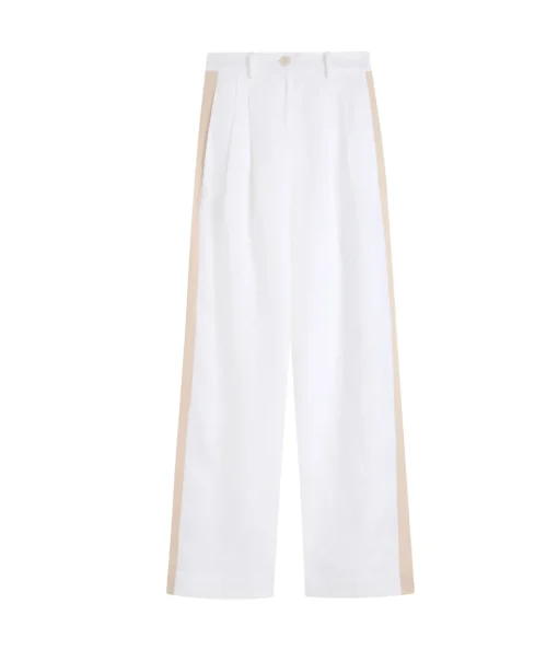 Delphi Two Tone Pant in White and Sand