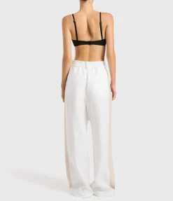 Delphi Two Tone Pant in White and Sand
