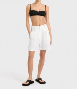 Delphi Two Tone Short in White and Sand