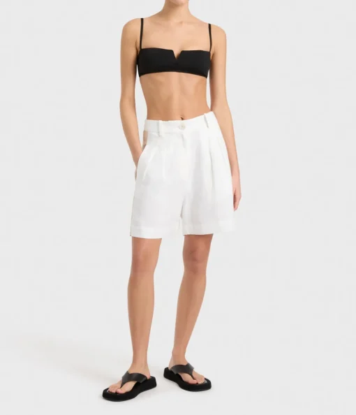 Delphi Two Tone Short in White and Sand