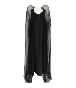 Delphine Sheer Maxi Dress in Black