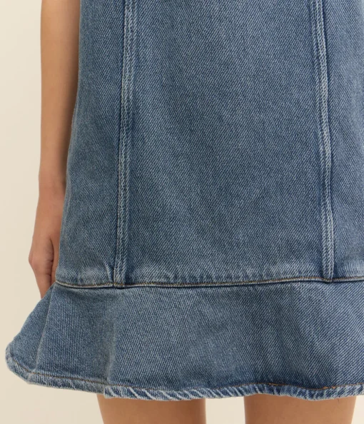 Denim Mini Dress in Tint Wash