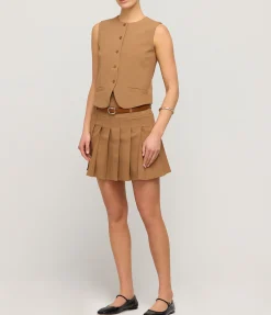 Devi Mini Skirt in Camel