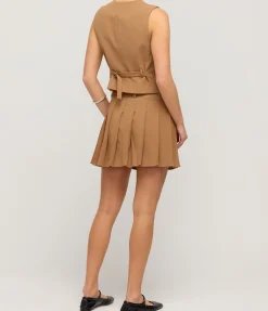 Devi Mini Skirt in Camel