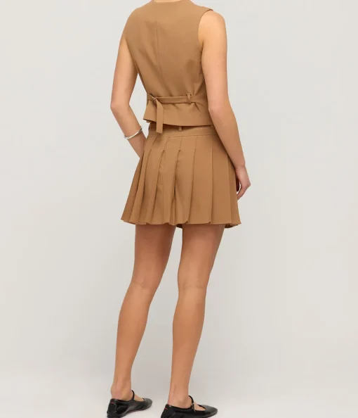 Devi Mini Skirt in Camel