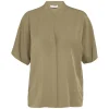 Dolman Band Collar Shirt in Artichoke