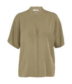 Dolman Band Collar Shirt in Artichoke