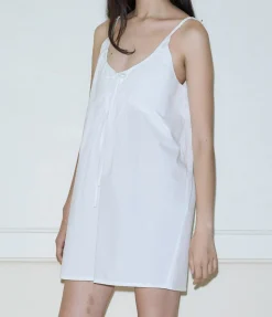 Double V Dress in White
