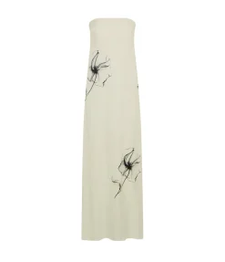 Dream State Strapless Dress in Cream Floral