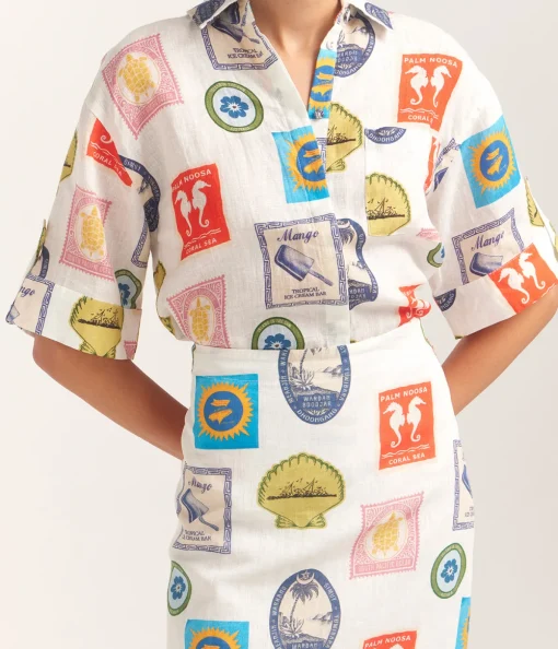 East Mini Skirt in Holiday Stamp