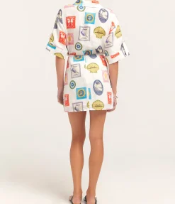 East Mini Skirt in Holiday Stamp