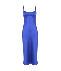 Electric Blue Waterlily Midi Dress in Blue