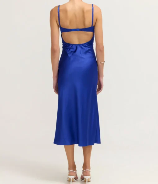 Electric Blue Waterlily Midi Dress in Blue