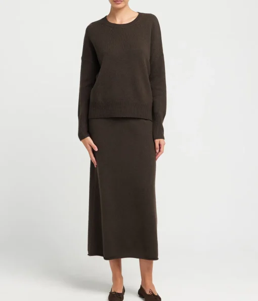 Elin Knitted Skirt in Wood