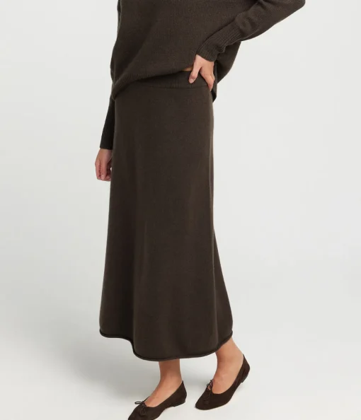 Elin Knitted Skirt in Wood