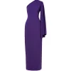 Elisa Woven Crepe Maxi Dress in Amethyst
