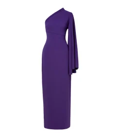 Elisa Woven Crepe Maxi Dress in Amethyst