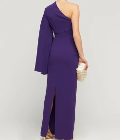 Elisa Woven Crepe Maxi Dress in Amethyst