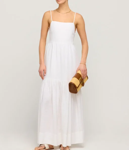 Ellie Linen Maxi Dress in Ivory