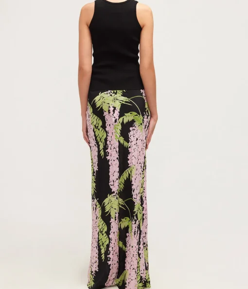 Emily Bias Cut Maxi Skirt in Wisteria