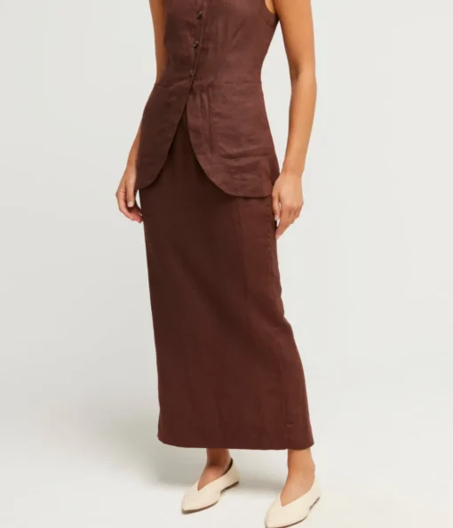 Emma Pencil Skirt in Chocolate
