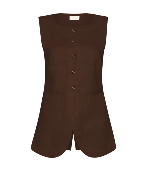 Emma Vest in Chocolate