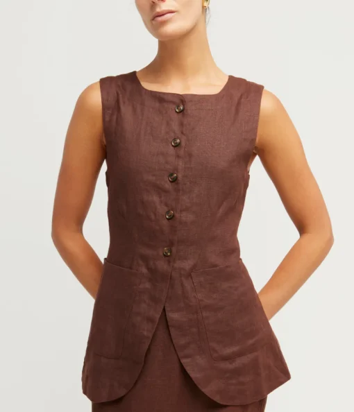 Emma Vest in Chocolate