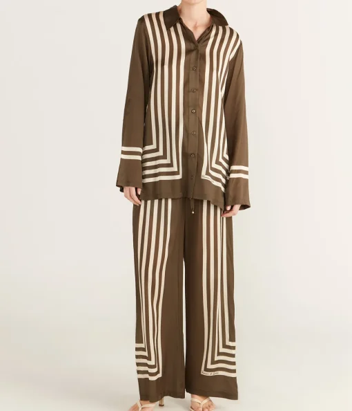 Empress Pant in Moss Stripe