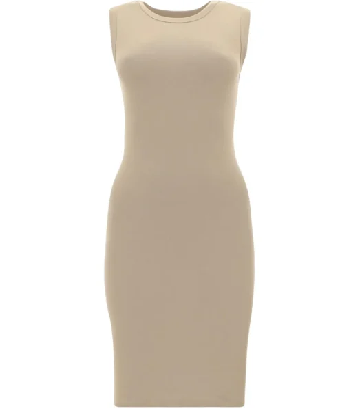 Esme High Neck Dress in Dune