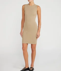 Esme High Neck Dress in Dune
