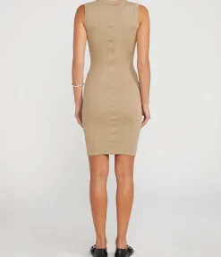 Esme High Neck Dress in Dune