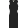 Esme High Neck Midi Dress in Black