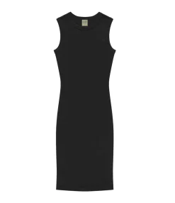 Esme High Neck Midi Dress in Black