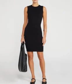 Esme High Neck Midi Dress in Black